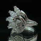 Fashion Brass Ring Size 7 Precious Woman White CZ Charm Wedding anello ringe 11