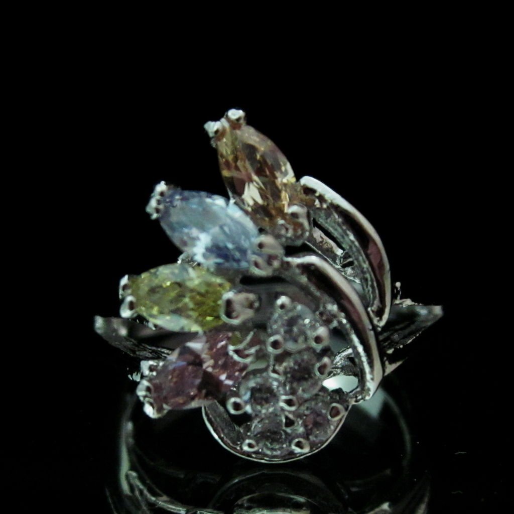Fashion Brass Ring Size 7 Precious Woman Multi color CZ Wedding anello ringe 8