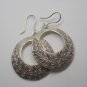 Thai Hill Tribe Earrings Pure Fine Silver Ethnic Round Olive Winner Theme  R535