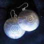 Thai Hill Tribe Earrings Fine Silver with scratch and spiral center new