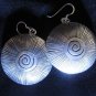 Thai Hill Tribe Earrings Fine Silver with scratch and spiral center new