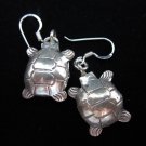 Thai Hill Tribe Earrings Fine Silver Lovely Turtle Tortoise Asia Artisan