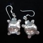 Thai Hill Tribe Earrings Fine Silver Lovely Turtle Tortoise Asia Artisan