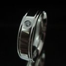 Fashion Stainless Steel Ring Size 8 Woman Men Band Wedding CZ anello ringe 12