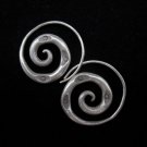 Thai Hill Tribe Earrings Fine Silver Ohrringe Schmuck Spirale Vintage ER147