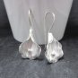 Thai Hill Tribe Earrings Pure Fine Silver Ethnic Orchid Pedal floral Flower R524