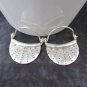 Thai Hill Tribe Earrings Pure Fine Silver Ethnic Big Curved Hoops Dots R525