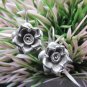 Thai Hill Tribe Earrings Pure Fine Silver Ethnic Cute Charms Flower R520
