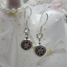 Thai Hill Tribe Earrings Pure Fine Silver Ethnic Charming Round Star R534