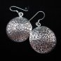 Thai Hill Tribe Earrings Fine Silver Tribal Dangle Round Dome Floral
