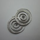 Thai Hill Tribe Earrings Pure Fine Silver Ethnic Spiral Texture Round R532