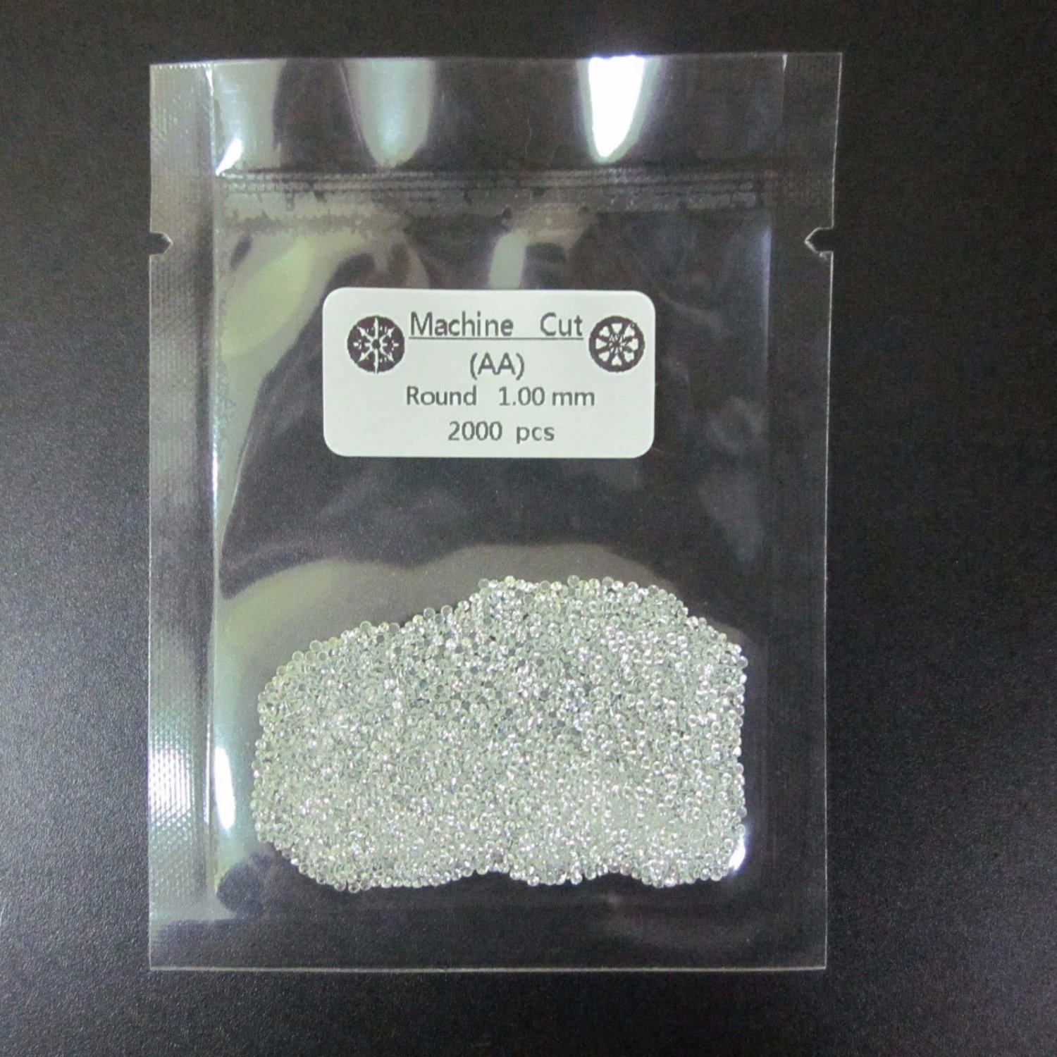 Cubic Zirconia White CZ ROUND CUT 1mm 2000pcs PremiumAA Grade Loose GEMS STONES