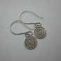 Thai Hill Tribe Earrings Pure Fine Silver Ethnic Spiral Curly Hooks R537