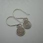 Thai Hill Tribe Earrings Pure Fine Silver Ethnic Spiral Curly Hooks R537