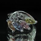 Fashion Brass Ring Size 7 Precious Woman Wedding Multi color CZ anello ringe 9