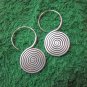 Fine Silver Earrings Hill Tribe Karen Fashions Dangle Big Spiral Roll CS51259244