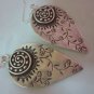 Thai Hill Tribe Earrings Fine Silver Spiral Flower engrave Vintage