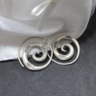 Thai Hill Tribe Earrings Pure Fine Silver Ethnic Spiral Handcrafted R522