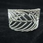 Fine Silver Bracelet Bangle Cuff Vintage Dried Leaf White Silber Armband B37
