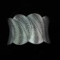Fine Silver Bracelet Bangle Cuff Vintage Zigzag Leaf wave Silber Armband B36