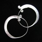 Thai Hill Tribe Earrings Fine Silver Karen Flat round Big ER89B Classic Hoops