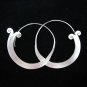 Thai Hill Tribe Earrings Fine Silver Karen Flat round Big ER89B Classic Hoops
