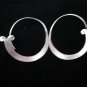Thai Hill Tribe Earrings Fine Silver Karen Flat round Big ER89B Classic Hoops