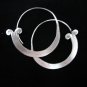 Thai Hill Tribe Earrings Fine Silver Karen Flat round Big ER89B Classic Hoops
