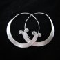 Thai Hill Tribe Earrings Fine Silver Karen Flat round Big ER89B Classic Hoops