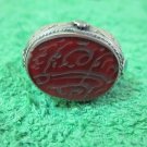 Islamic Ring 925 Sterling Silver Muslim Antique engraved Agate men craft 44604