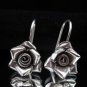 Thai Hill Tribe Earrings Fine Silver Dangle Schmuck Rosa Ohrringe Silber ER159