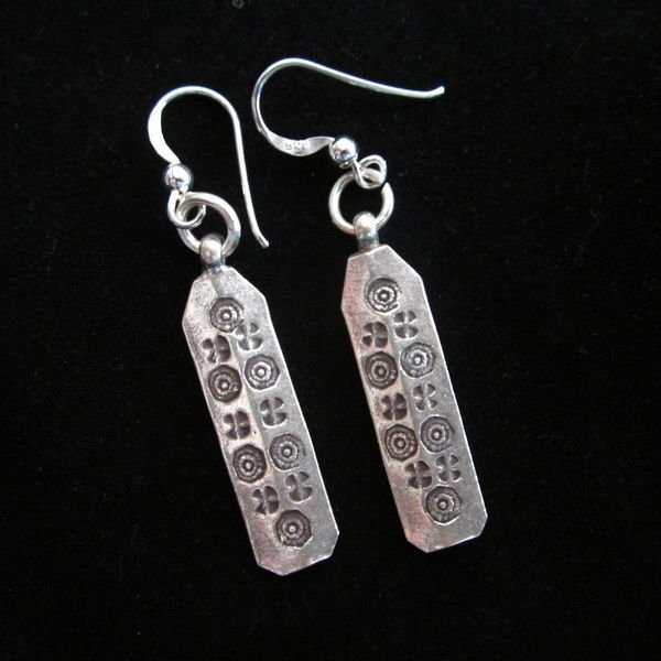 Thai Hill Tribe Earrings Fine Silver Tribal EGYPT Tag Engraved Ohrringe &Oslash;&sect;&Ugrave;�&Oslash;&pound;&Ugrave;�&Oslash;&plusmn;&Oslash;&sect;&Oslash;&middot;