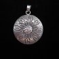 Fashion Pure fine Silver Pendants Hill tribe Round Lotus Theme Engraved