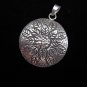Fashion Pure fine Silver Pendants Hill tribe Round Lotus Theme Engraved