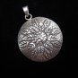 Fashion Pure fine Silver Pendants Hill tribe Round Lotus Theme Engraved