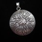 Fashion Pure fine Silver Pendants Hill tribe Round Lotus Theme Engraved
