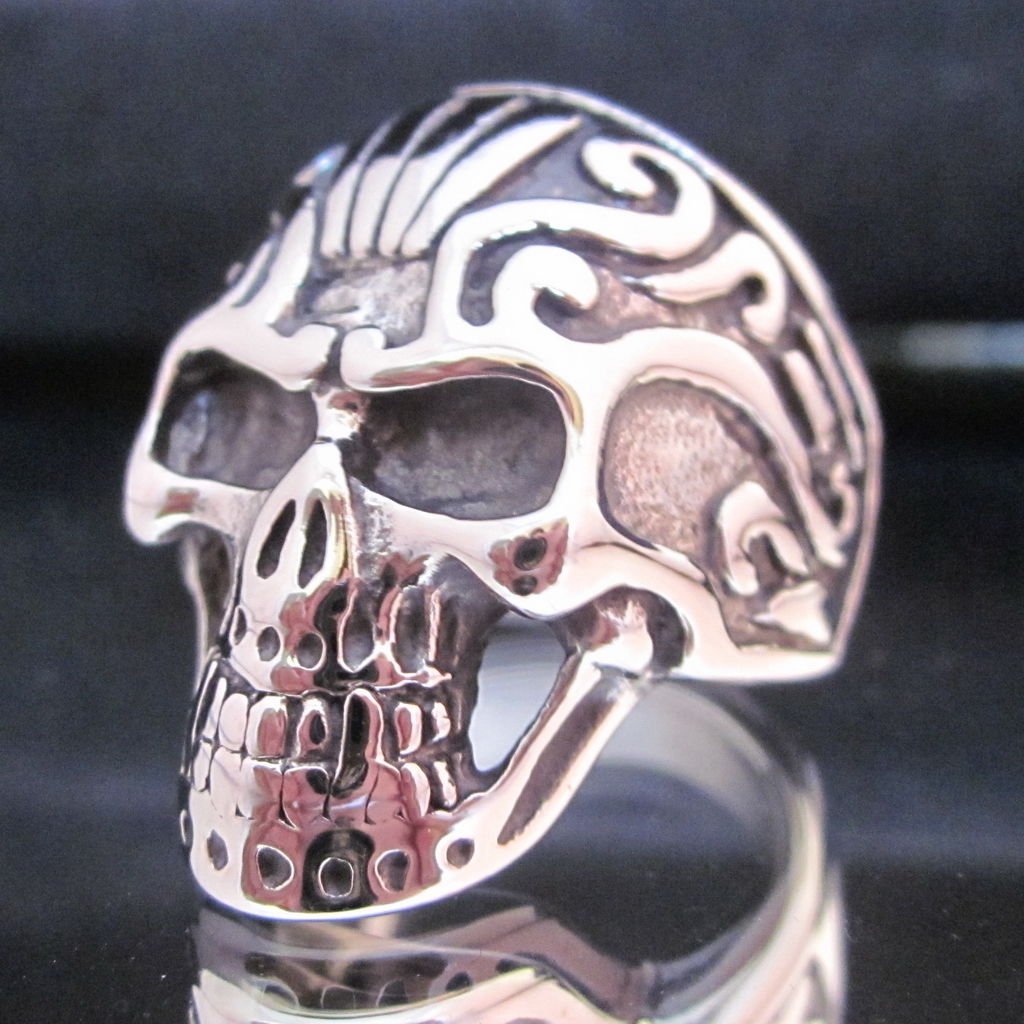 Fashion Stainless Steel Ring Size 9 Vintage Men Woman Skull Biker anello ringe 2