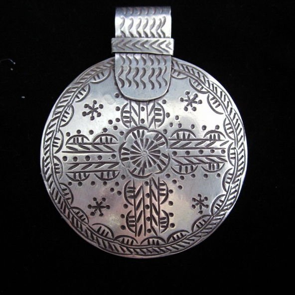 Fashion Pure Fine Silver Pendants Hill tribe Tribal Round Ancient Symbol