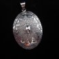 Hill Tribe Pure Fine Silver Pendants Lotus Oval Theme Ethnic Asian Craft