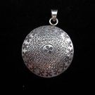 Hill Tribe Pendants Pure Fine Silver Round Dome Cross Engraved Vintage
