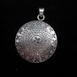 Hill Tribe Pendants Pure Fine Silver Round Dome Cross Engraved Vintage