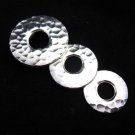 Fashion Pure Fine Silver Pendants Hill tribe Triple Hammered Round Rings