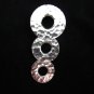 Fashion Pure Fine Silver Pendants Hill tribe Triple Hammered Round Rings