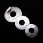 Fashion Pure Fine Silver Pendants Hill tribe Triple Hammered Round Rings