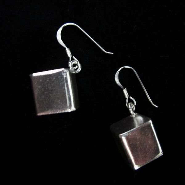 Thai Hill Tribe Earrings Fine Silver Ohrringe Silber Schmuck Cubic Cube ER149