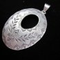 Hill Tribe Pendants Pure Fine Silver Oval Shape Vintage Olive Success Symbol