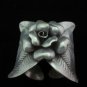 Fine Silver Bracelet Bangle Cuff Vintage Rose and leaf Band Silber Armband B38
