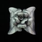 Fine Silver Bracelet Bangle Cuff Vintage Rose and leaf Band Silber Armband B38