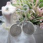 Thai Hill Tribe Earrings Pure Silver Ethnic Tribal Spiral Hooks Dangle R511
