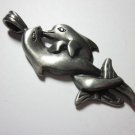 Fashion Men Jewelry Pendants Ciondolo Anhänger Pewter Couple Dolphin PC31